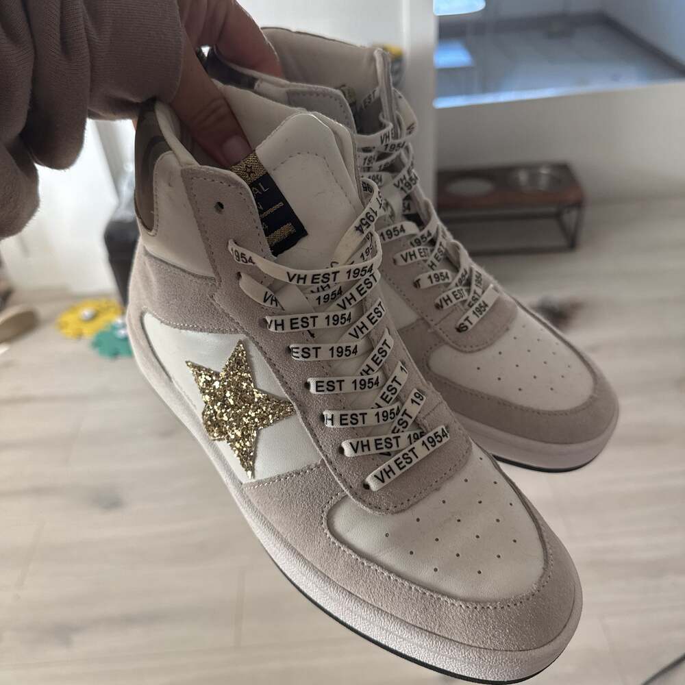 Vintage Havana Layup High Top Sneakers Tan Matt Glitter Multi